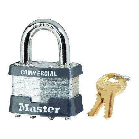MASTER LOCK Master Lock 1.75 in. H X 1.75 in. W X 1-3/4 in. L Laminated Steel Dual Ball Bearing Locking Padlock 1KA#2246